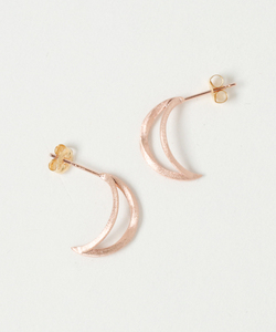 日本代购 ete 女款精致复古镂空月牙半圆造型925纯银k金涂层耳钉