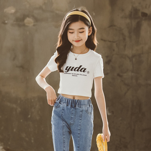 9055人付款天猫女童卫衣春秋新款12岁女孩洋气白色短款连帽上衣儿童