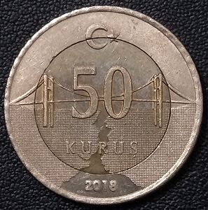 土耳其2018年50库鲁双色币,23.85mm,三幺幺外国硬币收藏亚洲】