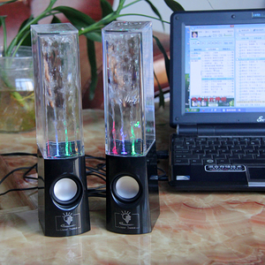 水舞喷水音响七彩灯手机笔记本电脑小型低音炮 LED喷泉家用播放器