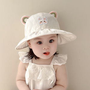 儿童帽子春夏季薄款大檐遮阳帽女宝宝出游可爱甜美女童防晒渔夫帽