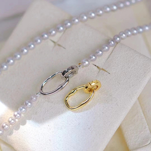 DIY配件珍珠项链扣头S925纯银扣子个性随性风毛衣链搭扣手工材料