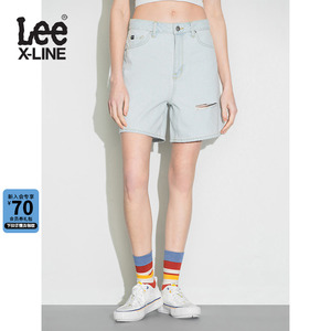 LeeXLINE 22春夏新品A字型大切口女款牛仔短裤潮流LWB0001965DG