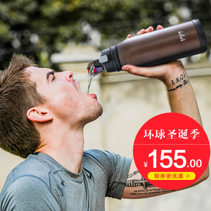 日本akaw保温水杯男大容量不锈钢户外健身便携学生运动水壶1200ml