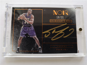 nba球星卡 湖人队奥尼尔25编限量高端noir镜面金笔签名卡 签字卡