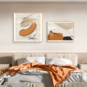 卧室床头装饰画简约现代主卧室床头挂画房间背景墙高级感抽象壁画