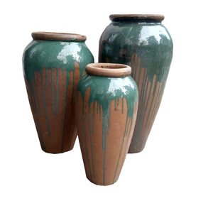 厂家直销复古怀旧土陶罐粗陶组合陶瓷花瓶景观摆件装饰插花器花盆
