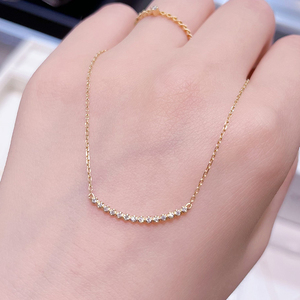 日本代购marisol钻石项链18k黄金微笑笑脸锁骨链情人节送女友礼物