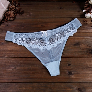m7法国单性感蕾丝女内裤 透明诱惑低腰女t裤性感网纱诱惑女丁字裤