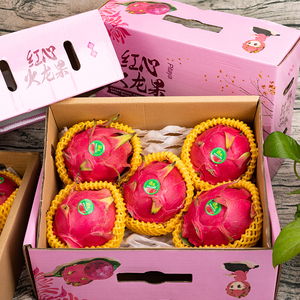 遇见红肉火龙果4.8斤礼盒精选大果装清甜火龙果当季时令水果