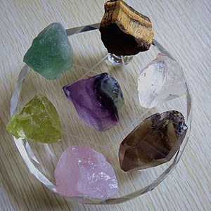 纯天然原石七色水晶 七星阵风水摆件 防辐射 镇宅净化消磁