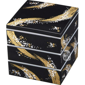 日本制原装正品日式传统樱花三层多层便当盒饭盒创意菓子器盒
