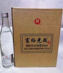 6瓶 富裕老窖光瓶40度整箱浓香型光腚白酒东北纯粮酒富裕光瓶酒