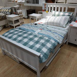 宜家 汉尼斯 床架单人床 学生儿童床白色漆90*200国内代购