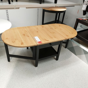 宜家阿克斯多 茶几折叠桌 咖啡桌子 黑色65x140x52 厘米