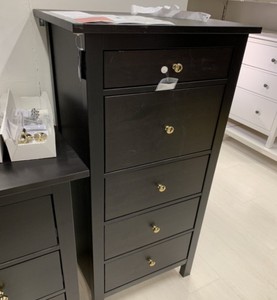 宜家汉尼斯五斗抽屉柜柜实木柜子收纳抽屉柜卧室床头柜国内