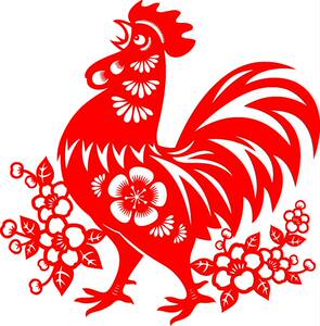 端午节纸公鸡剪纸手工门贴小鸡粽子墙贴画窗花吉祥大号镂空剪贴画