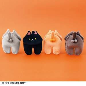 日本进口现货芬理希梦魅惑背影猫咪蛋蛋铃铛猫化妆包收纳包挂手偶