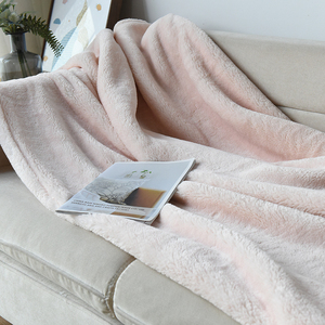外贸195*210微瑕 粉紫色法兰绒大毛毯卧室双人盖毯保暖毯子床单