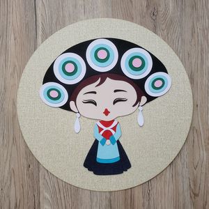 【免剪模板】布贴画材料包/拼布/布艺手工diy/56民族人物纳西族