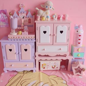 少女心收纳柜小柜子软妹粉色可爱桌面收纳盒宿舍壁挂柜拍照置物柜