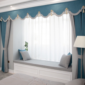 莫尼卡软装定制窗帘窗幔客厅卧室美式乡村现代北欧简约雪尼绒遮光