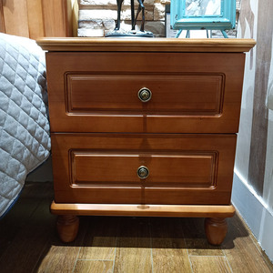 至优小屋美式儿童房实木床头柜英伦复古棕色实体店家具zy5