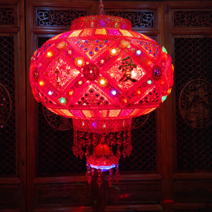 led七彩旋转灯笼基督教耶稣以马内利用品结婚新房搬家大门装饰灯