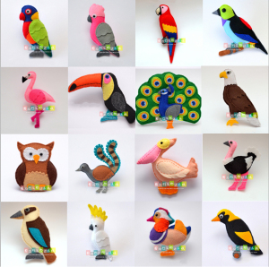 免裁剪不织布材料包幼儿园手工布艺diy森林鸟类动物鹦鹉小鸟