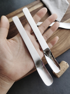 网红蛋糕勺304甜品勺子不锈钢勺平头勺吃播甜品勺18-10勺磨砂中号