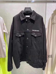 balenciaga/巴黎世家 21fw新款crew字母logo印花牛仔夹克男外套女