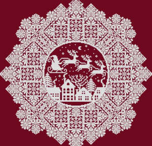 十字绣图案大全图纸xsd重绘saga源文件14521单色雪花风景