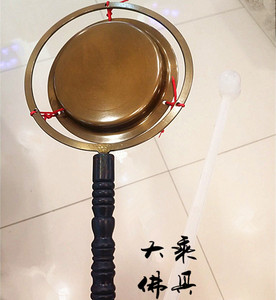 佛教法会法器用具台湾进口纯铜锡长柄铛子做佛事焰口精品佛具用品