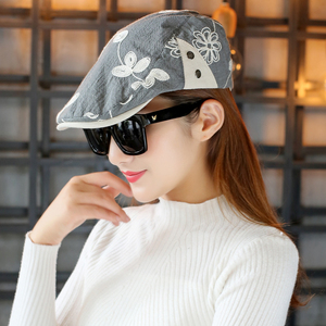 帽子夏天女潮百搭 韩版 英伦贝雷帽女士夏秋季蓓蕾帽前进帽鸭舌帽