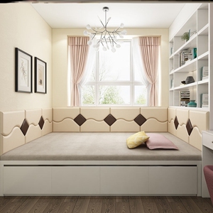 床头贴墙背景墙靠背榻榻米围墙软包科技布儿童软包床围墙软包贴围