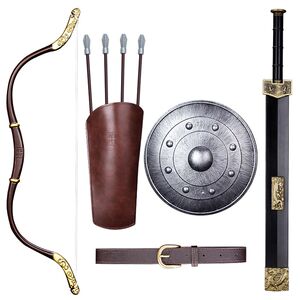 儿童塑料兵器大全套玩具剑刀65cm盾牌cosplay男孩弓箭表演道具