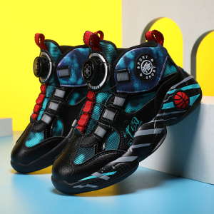 耐克男童鞋秋季校园旋转纽扣鞋儿童网面透气篮球鞋中大童运动潮童