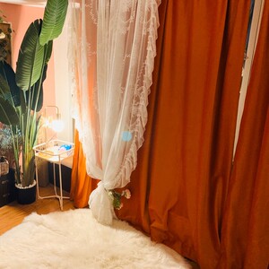 2020轻奢北欧现代简约天鹅绒爱马仕橙色橘色复古卧室客厅丝绒窗帘