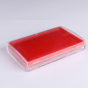 布面印台透明长方印台大号快干印台红兰黑色印台办公财务用品