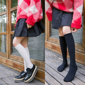 学生不过膝日系女中筒袜学院风半截半腿堆堆袜小腿高筒长袜子韩国