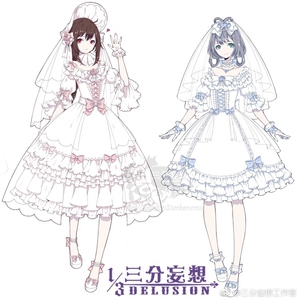 12345o89087536淘宝三分妄想 乐正绫 蔷薇花嫁lolita洋装婚纱0人