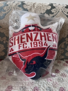 csl中超联赛正品 深圳队(深圳佳兆业)足球迷周边队徽抱枕主