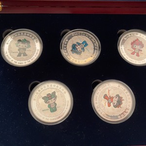 第二十九届北京奥林匹克运动会纪念币，纯银奥运会吉祥物五福娃纪