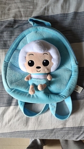 自家闲置毛绒喜羊羊儿童小书包,可爱小背包,可机洗