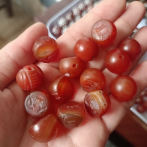 西亚萨珊风格红玛瑙印章珠,标价为单颗价,喜欢可联系,可挑可选