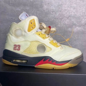 ow aj5 白蝉翼 白帆 aj5球鞋 微瑕疵清仓 码数:3