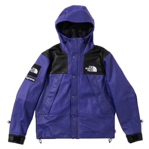 Supreme 18FW TNF北脸联名 小羊皮皮衣夹克风衣