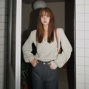 lamps 阿水 黑标 长袖两穿毛衣套头女2020年秋冬季新