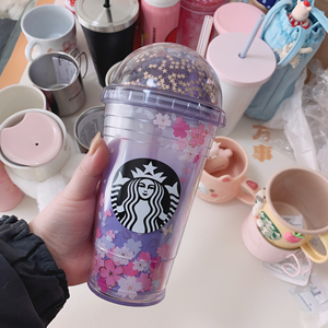 000人付款淘宝星巴克starbucks夜樱樱花杯樱花吸管杯随行杯出清价正品