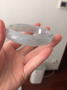 糯冰黄翡莫西沙翡翠手镯55,56故事的小黄花～莫西沙雪花棉